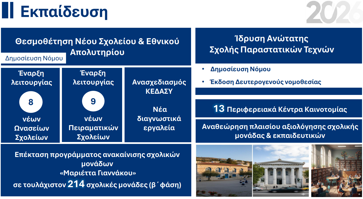 νομοσχέδια 2026 στην εκπαίδευση