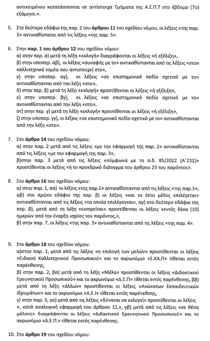 Νομοτεχνικές παρεμβάσεις