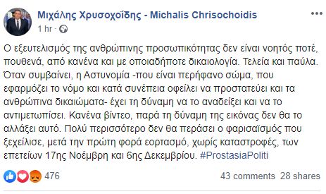 Ανάρτηση του Μιχάλη Χρυσοχοΐδη