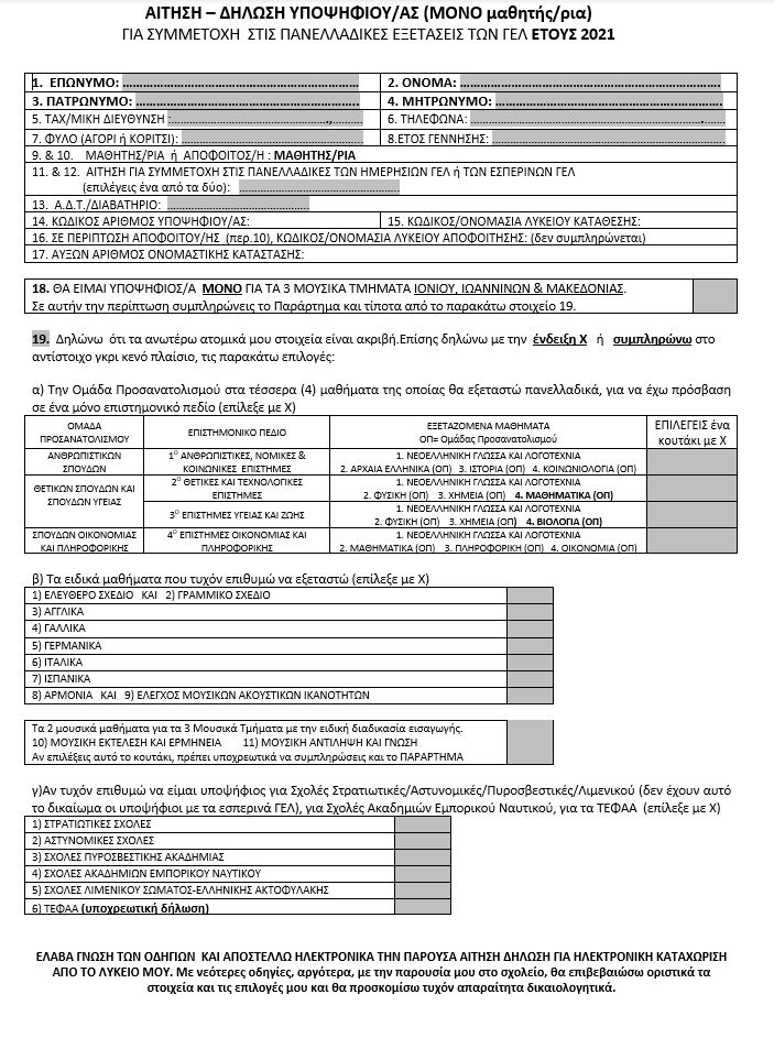 panelladikes 2021 aitisi