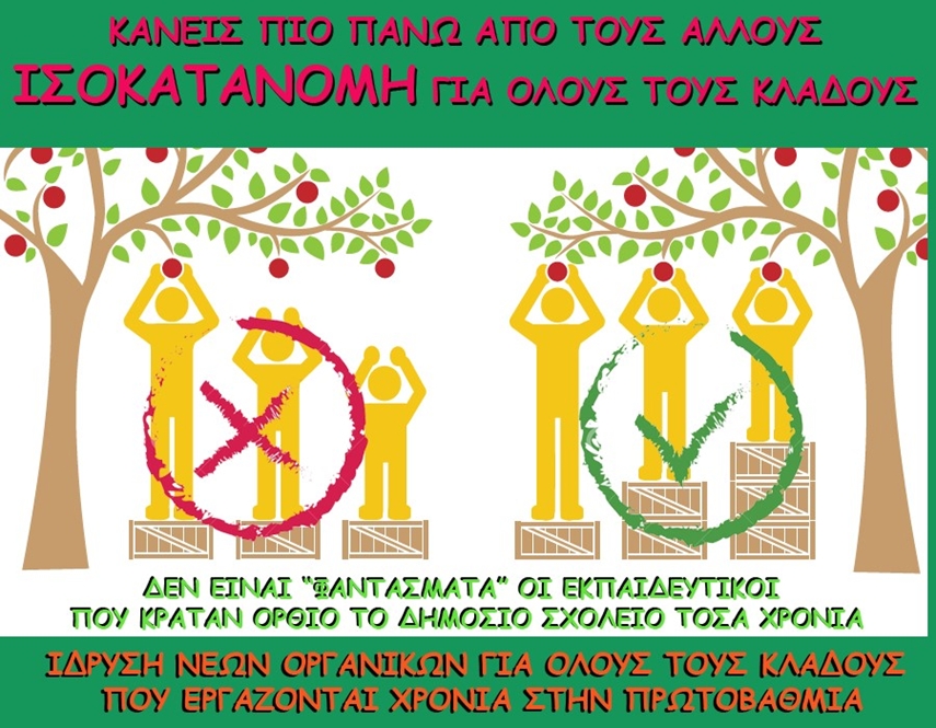 ekpaideytikoi.jpg Κανείς πιο πάνω από τους άλλους - Ισοκατανομή για όλους τους κλάδους
