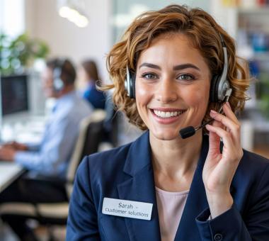 γυναίκα τηλεφωνικός εκπρόσωπος