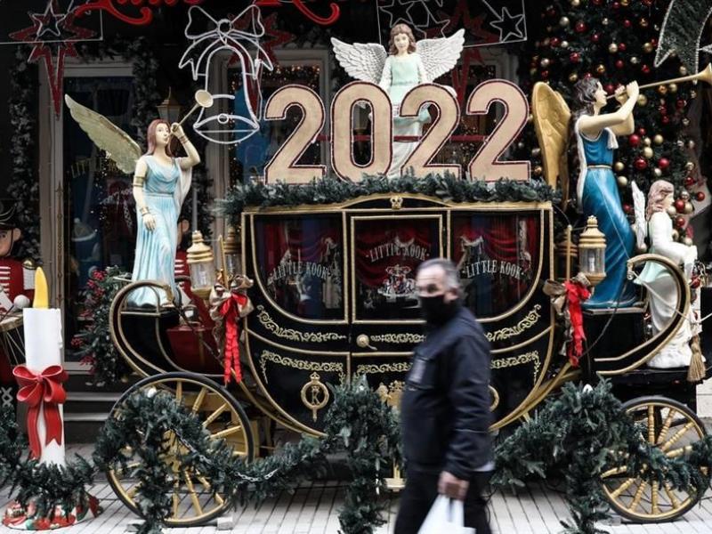 2022, γιορτή, νέος χρόνος, αγγελούδια, άμαξα, στολίδια, γιορτή, στολισμός