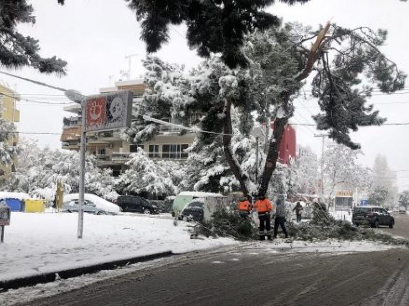 πεσμενο ρευμα αττική χιονι