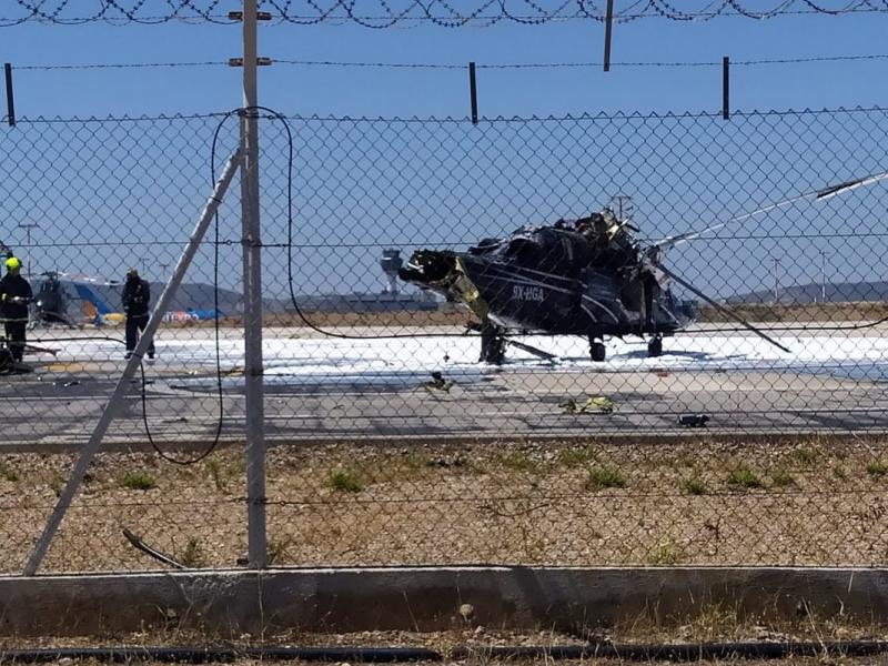 «Ελ. Βενιζέλος»: Ελικόπτερο έπεσε κατά την απογείωση- Κόπηκε στα δύο και πήρε φωτιά