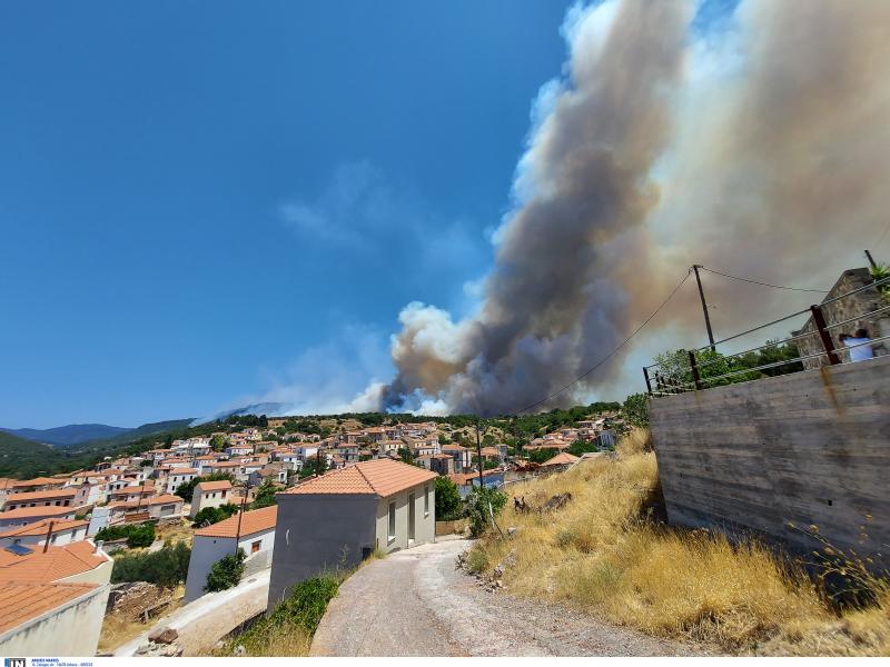 Αναζωπυρώθηκε το μέτωπο στη Λέσβο- Εκκενώνονται δύο οικισμοί