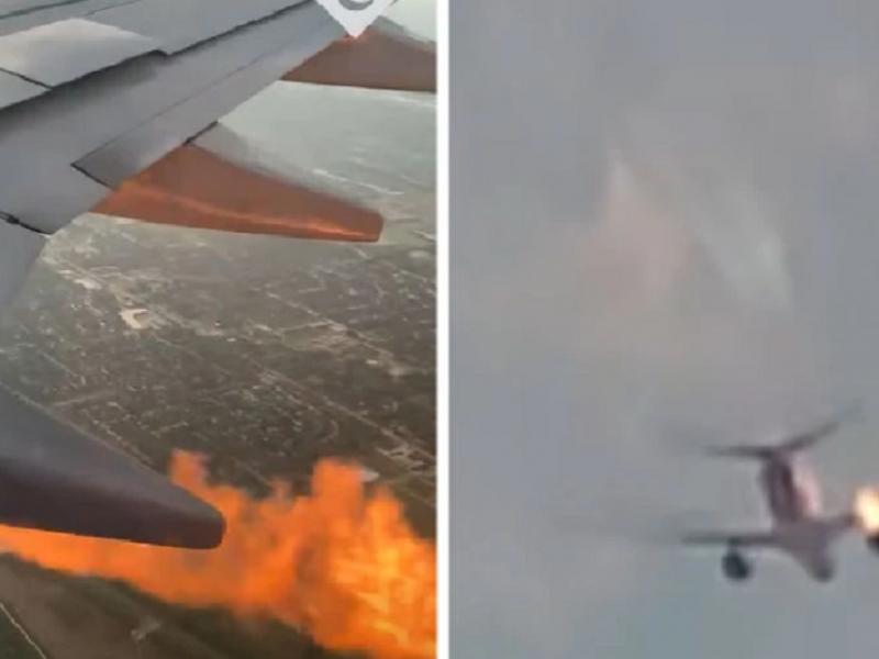 Αεροπλάνο πήρε φωτιά στον αέρα