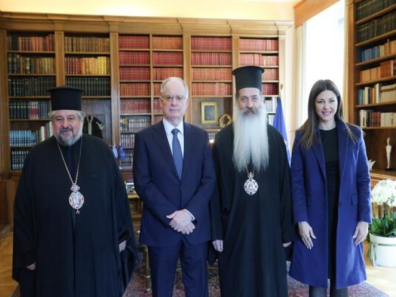 Συνάντηση του Προέδρου της Δημοκρατίας με τη Σοφία Ζαχαράκη και τους Μητροπολίτες Ζάμπιας και Μοζαμβίκης