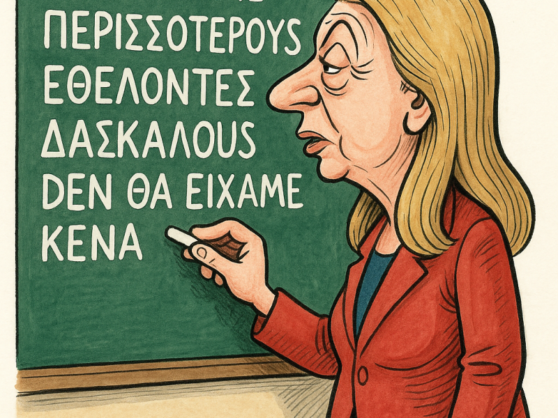 Αν είχαμε τη Σοφία Βούλτεψη υπουργό Παιδείας δεν θα είχαμε... κενά στα σχολεία!