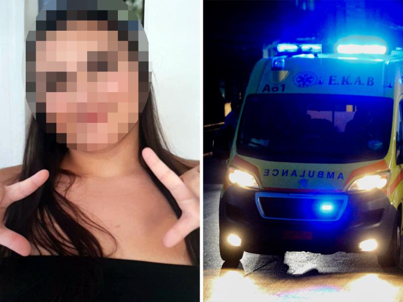 Θάνατος 16χρονης στο Γκάζι, κολάζ με τη φωτογραφία της και φωτογραφία ΕΚΑΒ