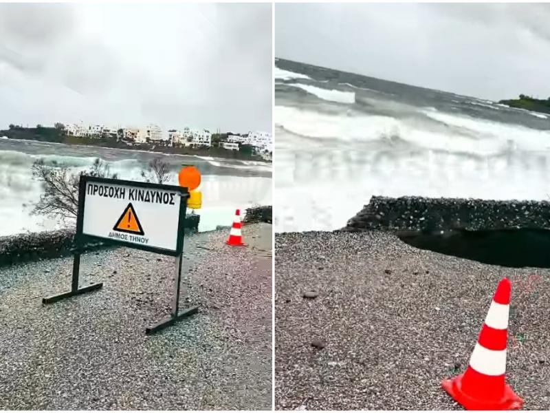 Η Τήνος σε κατάσταση έκτακτης ανάγκης μετά τα ακραία καιρικά φαινόμενα