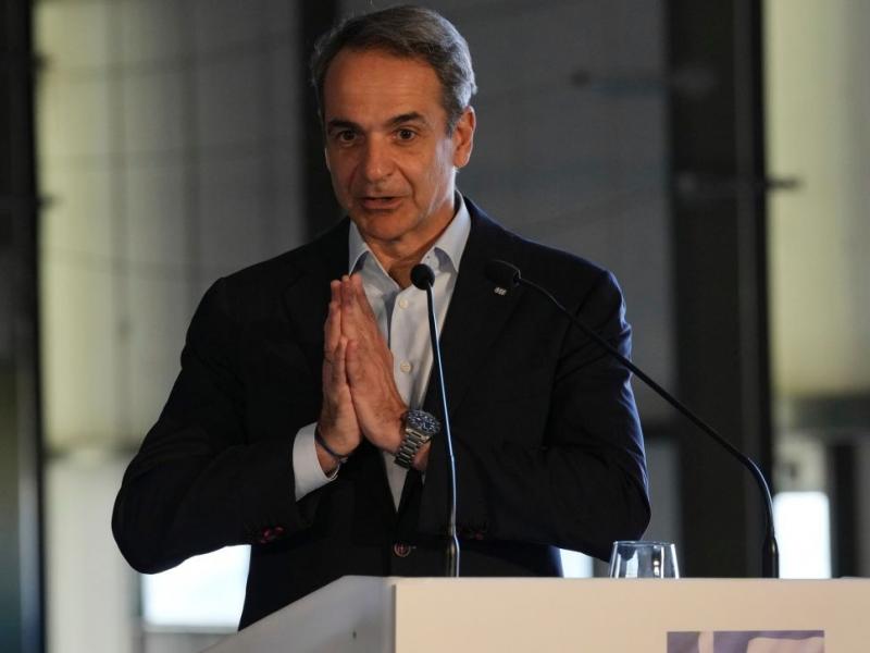 Ο Κυριάκος Μητσοτάκης κατά τη διάρκεια της Συνόδου Κορυφής για την Πυρηνική Ενέργεια στο Παρίσι