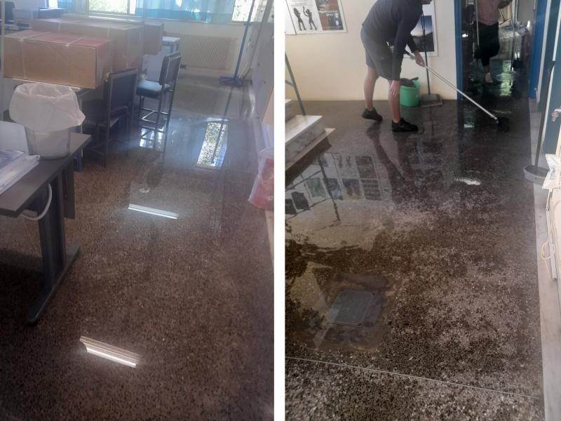 Πλημμύρισε το ΓΕΛ Ακρωτηρίου στην Κρήτη (εικόνες)