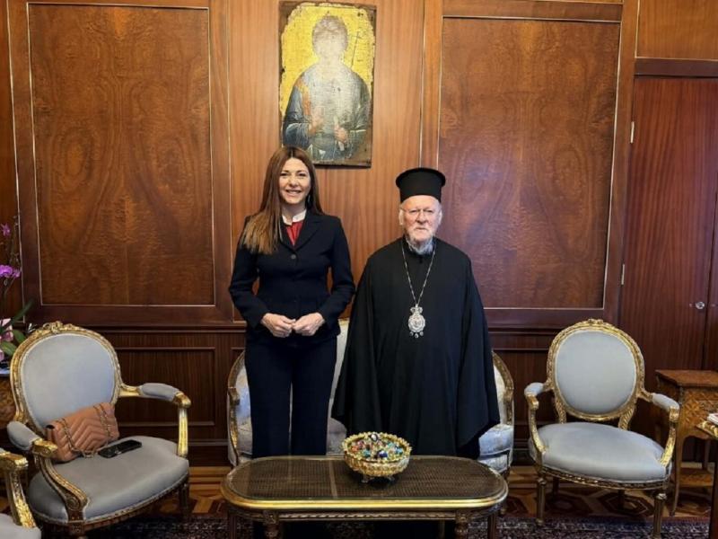 Συνάντηση Σοφίας Ζαχαράκη με Οικουμενικό Πατριάρχη