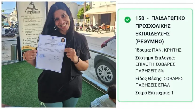 Η Ζωή Λεμονάκη πέτυχε στις Πανελλαδικές εξετάσεις 2026