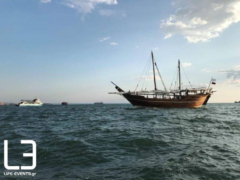 Αυτό είναι το 40μετρο ξύλινο σκάφος από το Κατάρ που κατέπλευσε στη Θεσσαλονίκη (Pics-Video)