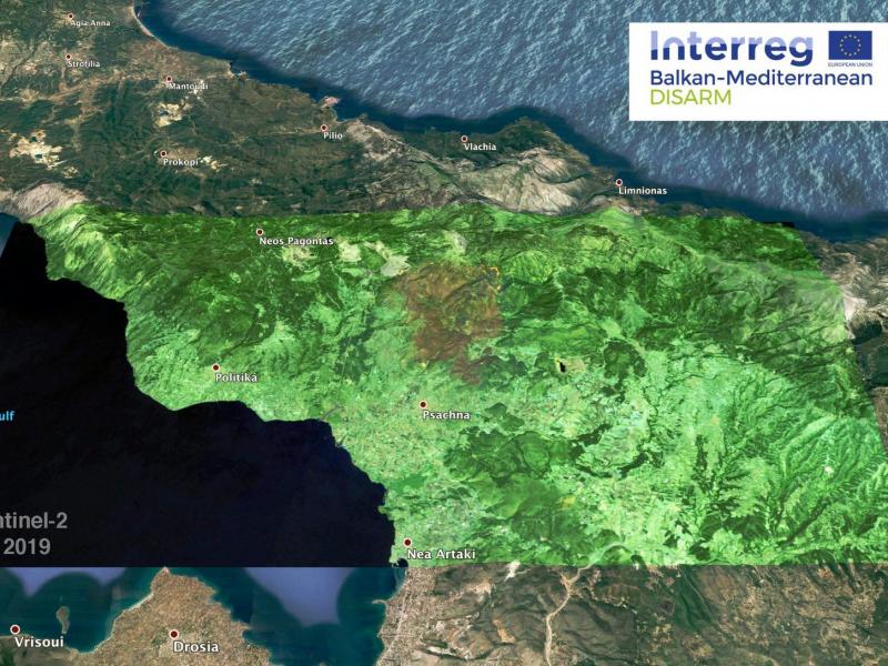 Στάχτη 22.68 τ. χλμ. στην Εύβοια - Δορυφορική εικόνα