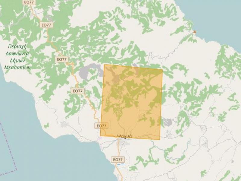 Ο χάρτης της πυρκαγιάς στην Εύβοια
