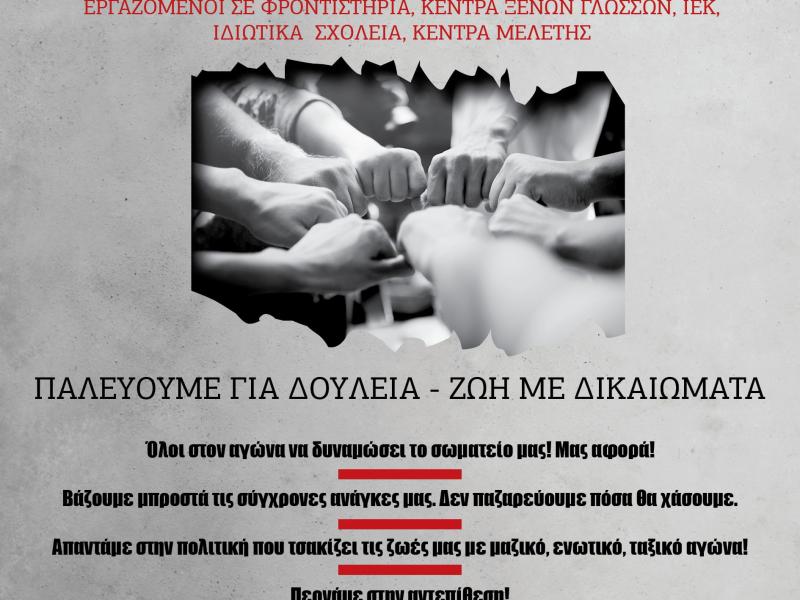 Σύλλογος εργαζομένων στην ιδιωτική εκπαίδευση «Ρόζα Ιμβριώτη»: Εκλογές 1/12- Διακήρυξη