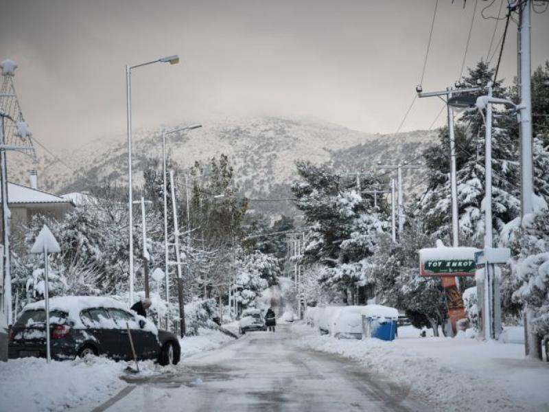 κακοκαιρία χιόνια Ηφαιστίων