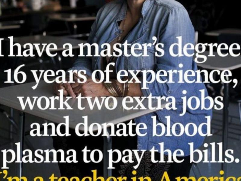 Έχω πτυχίο master, 16 χρόνια προϋπηρεσία, δουλεύω σε 2 επιπλέον δουλειές και δίνω αίμα για να πληρώσω τους λογαριασμούς μου – Είμαι δασκάλα στην Αμερική