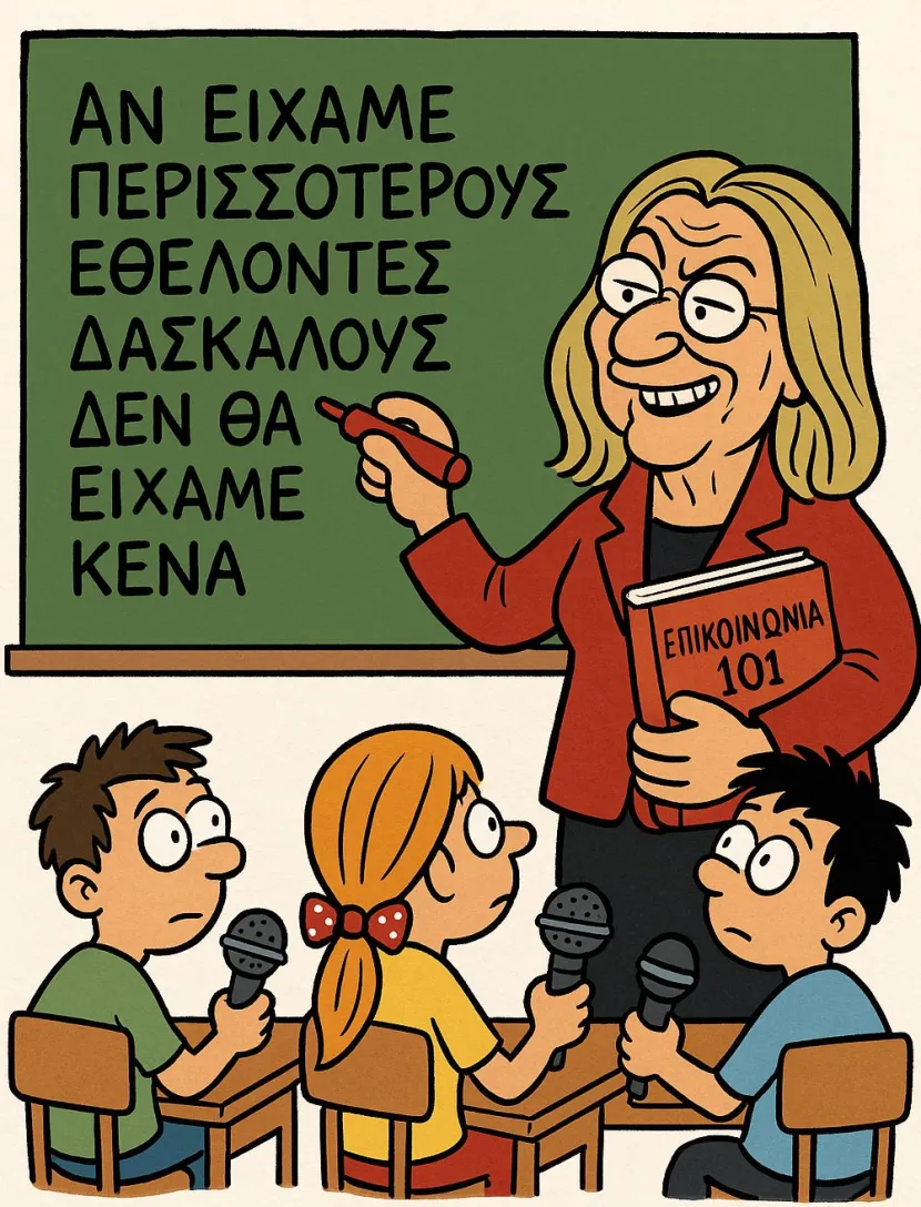 γελοιογραφία της βούλτεψη σε τάξη