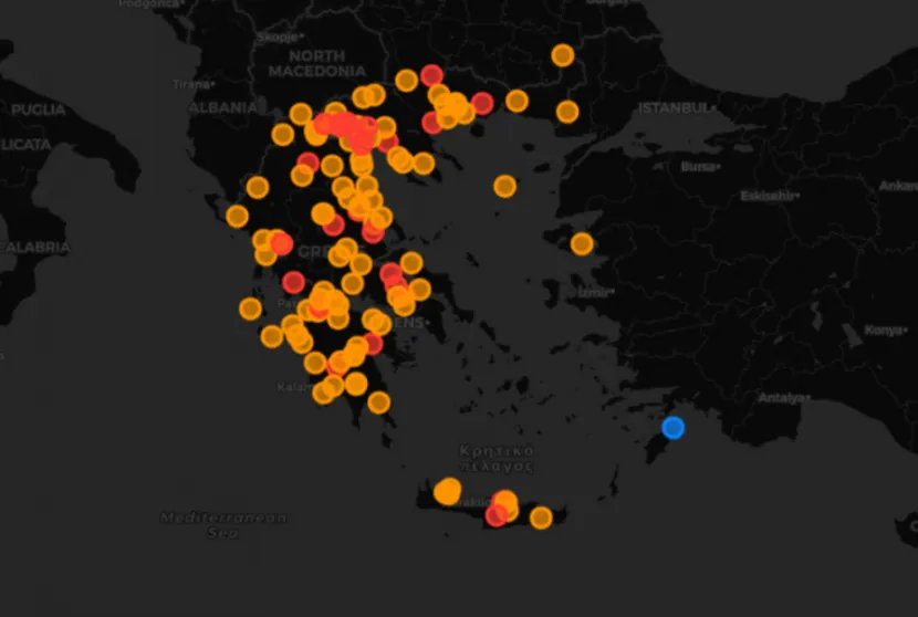 Χάρτης με τα αγροτικά μπλόκα