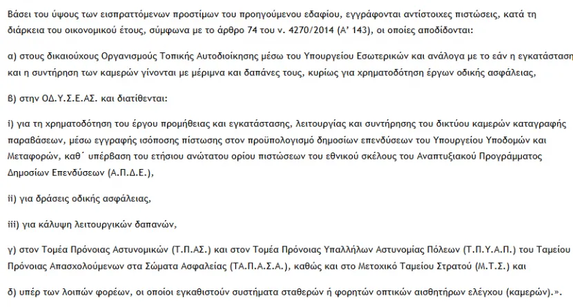 Άρθρο 20 του νομοσχεδίου για τα πρόστιμα της Τροχαίας και την απόδοση των χρημάτων 