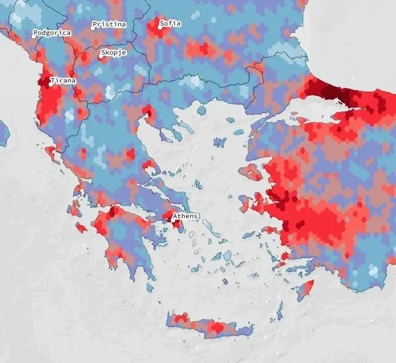 Χάρτης με σεισμούς στην Ελλάδα