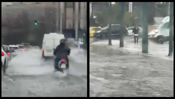 Κακοκαιρία: Πλημμύρισε το Σύνταγμα μπροστά από την Βουλή