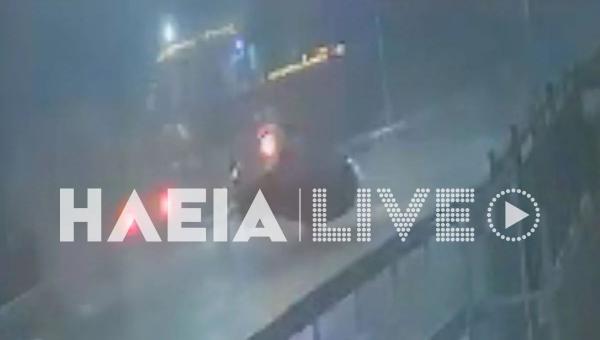 αυτοκίνητο αναποδογύρισε από ανεμοστρόβιλο στην Ηλεία