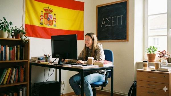 ενήλικας δίνει εξετάσεις για Πιστοποίηση Ισπανικών