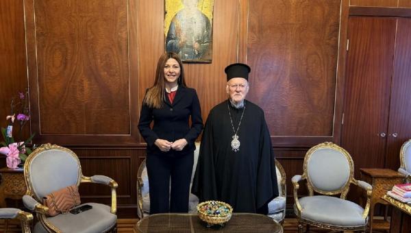 Συνάντηση Σοφίας Ζαχαράκη με Οικουμενικό Πατριάρχη