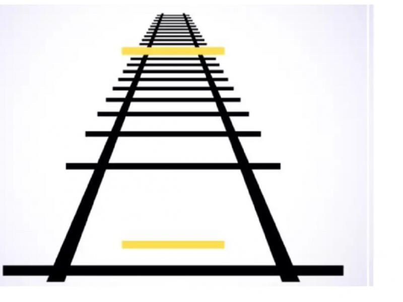 Οπτική ψευδαίσθηση με σιδηροδρομικές γραμμές