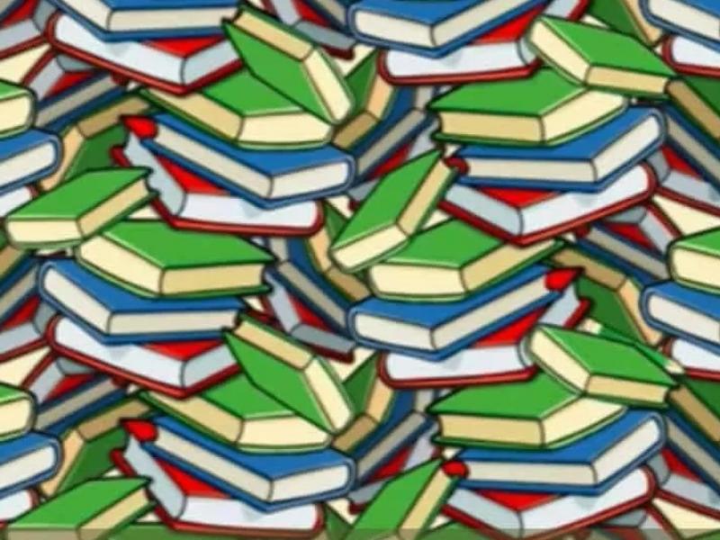 Οπτική Ψευδαίσθηση με βιβλία και μολύβι