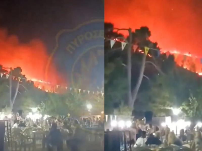 Ζάκυνθος: Οι φλόγες είναι δίπλα τους, αλλά το γλέντι δεν σταματά