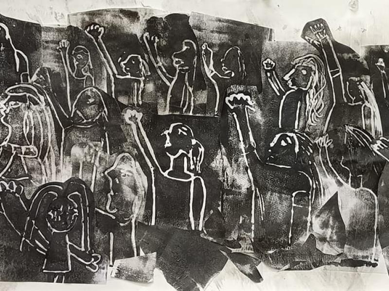 Κολλάζ μαθητών για το Πολυτεχνείο