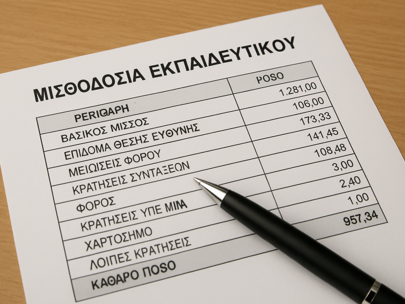 ΜΙΣΘΟΔΟΣΙΑ ΕΚΠΑΙΔΕΥΤΙΚΩΝ