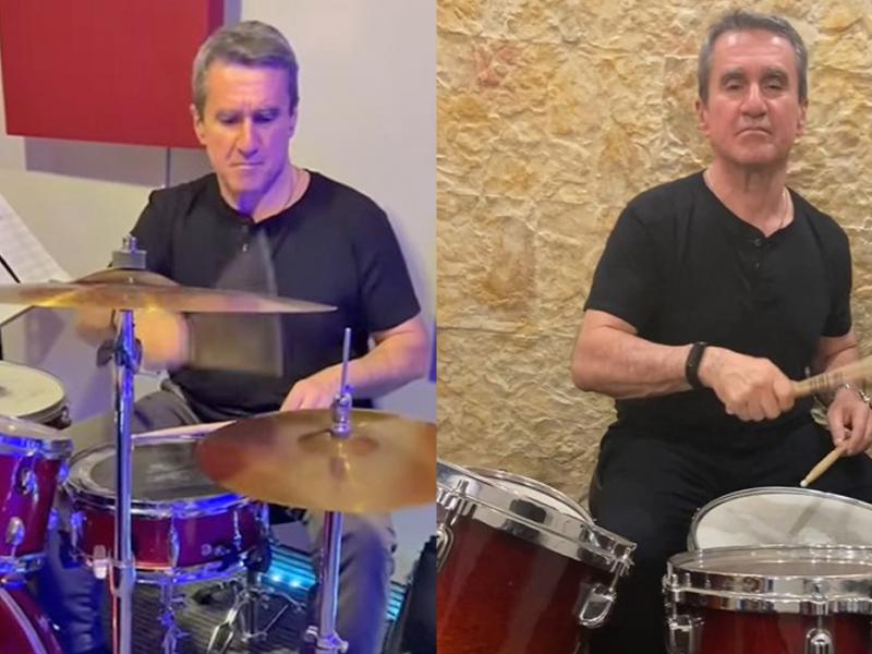 Ο Ανδρέας Λοβέρδος παίζει ντραμς