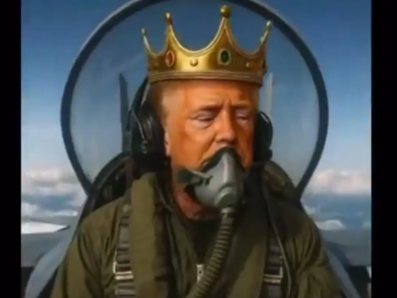 O Τραμπ προκαλεί με ΑΙ: Πιλοτάρει μαχητικό και ρίχνει βόμβες περιττωμάτων σε διαδηλωτές