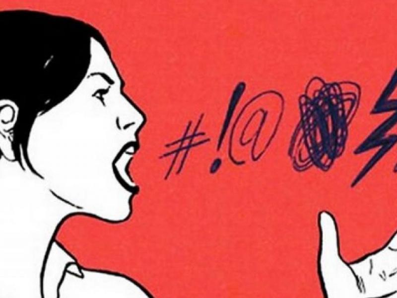 Σκίτσο με γυναίκα που βρίζει