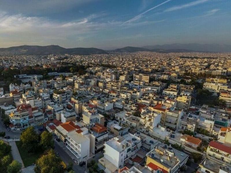 Πανοραμική φωτογραφία με σπίτια στην Αθήνα