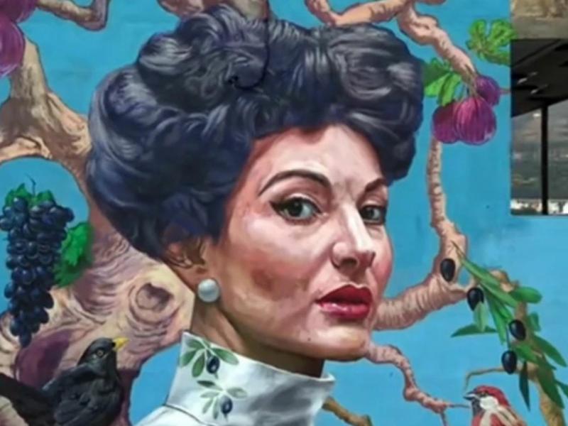 Τοιχογραφία με τη Μαρία Κάλλας στην Καλαμάτα