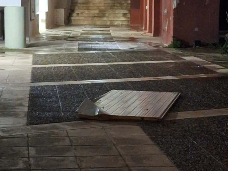 Αποκολλήθηκε στέγαστρο στις φοιτητικές εστίες του Πολυτεχνείου Κρήτης