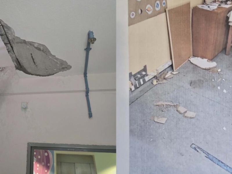 Σάμος, σχολείο με σοβάδες που πέφτουν