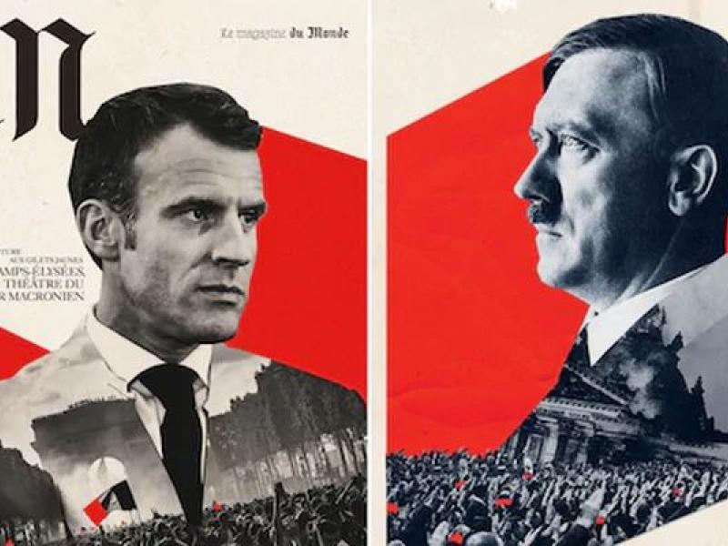 Το εξώφυλλο της Le Monde που παρουσίαζε τον Μακρόν ως Αδόλφο Χίτλερ