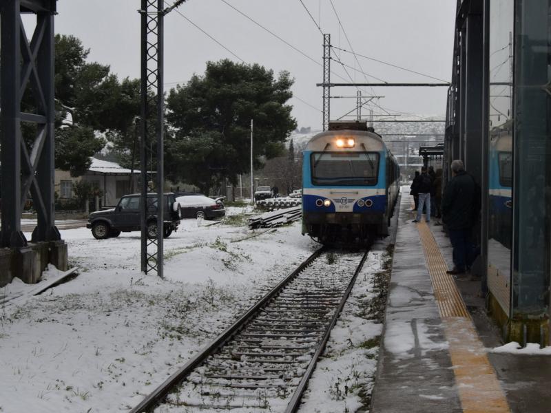 χιονι αμαξοστοιχια