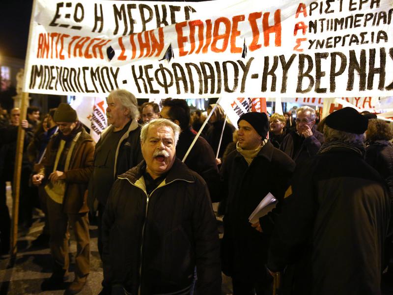 πορεια ενάντια στη Μερκελ