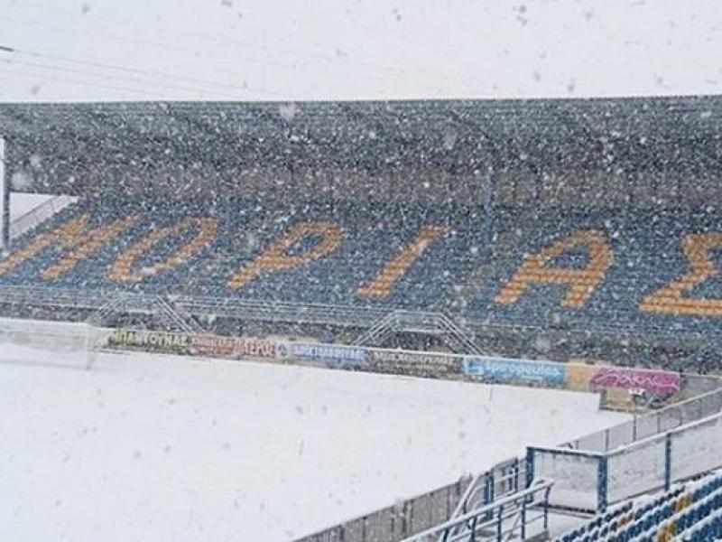 Χιόνια στο στάδιο της Τρίπολης