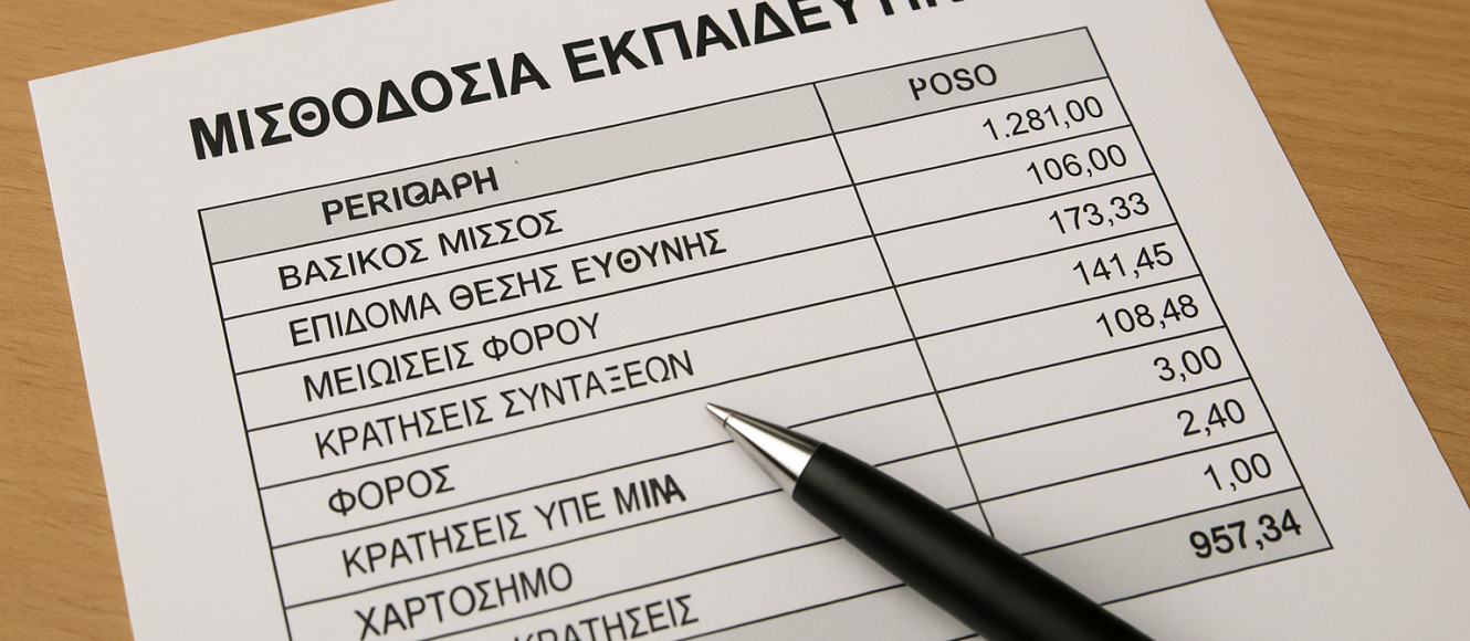 ΜΙΣΘΟΔΟΣΙΑ ΕΚΠΑΙΔΕΥΤΙΚΩΝ